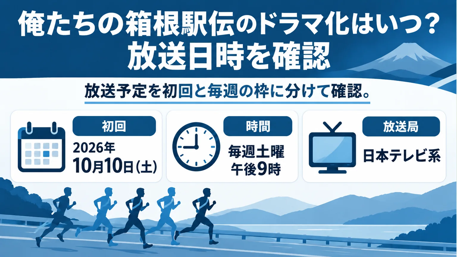 ドラマの初回放送日・時間・放送局を整理した図解