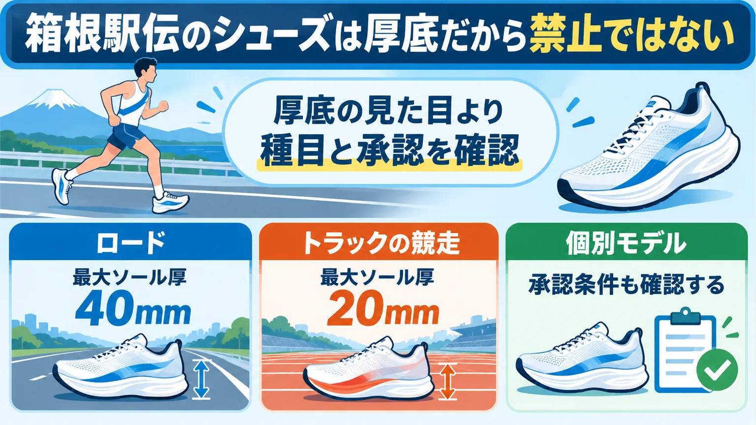 厚さ上限と個別モデル承認を分けて確認する図解